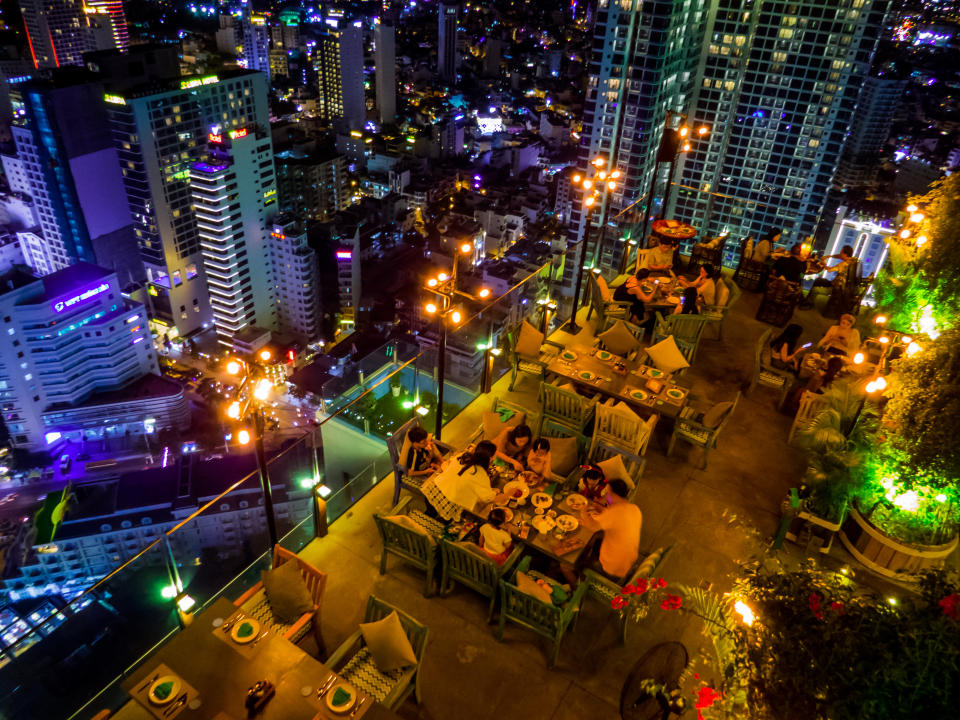 Nha Trang, Vietnam: View of the Skylight Havana Rooftop Beach Club. (Photo: Gettyimages)