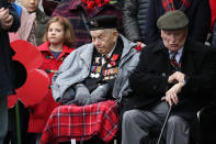 Elsewhere, veterans attended a Remembrance Day service at the Stone of Remembrance in Edinburgh (Picture: PA)