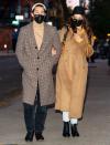 <p>Katie Holmes and boyfriend Emilio Vitolo Jr. step out in chic coats on Tuesday in N.Y.C. </p>