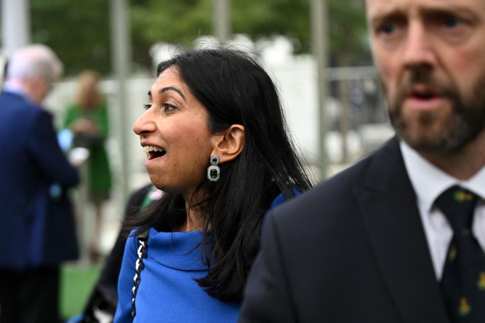 Britain's Home Secretary Suella Braverman attends the third day of the annual Conservative Party Conference (AFP via Getty Images)