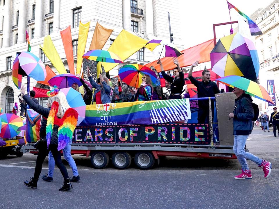 12 November 2022: The City of London Pride Group take part in the parade during the Lord Mayor's Show (PA)