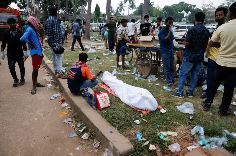 Aftermath of a train crash in India