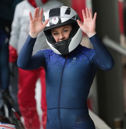 Feb 20, 2018; Pyeongchang, South Korea; Mica Mcneill and Mica Moore (GBR) compete in heat 2 of the bobsleigh 2-man event during the Pyeongchang 2018 Olympic Winter Games at Olympic Sliding Centre. Mandatory Credit: Dan Powers-USA TODAY Sports