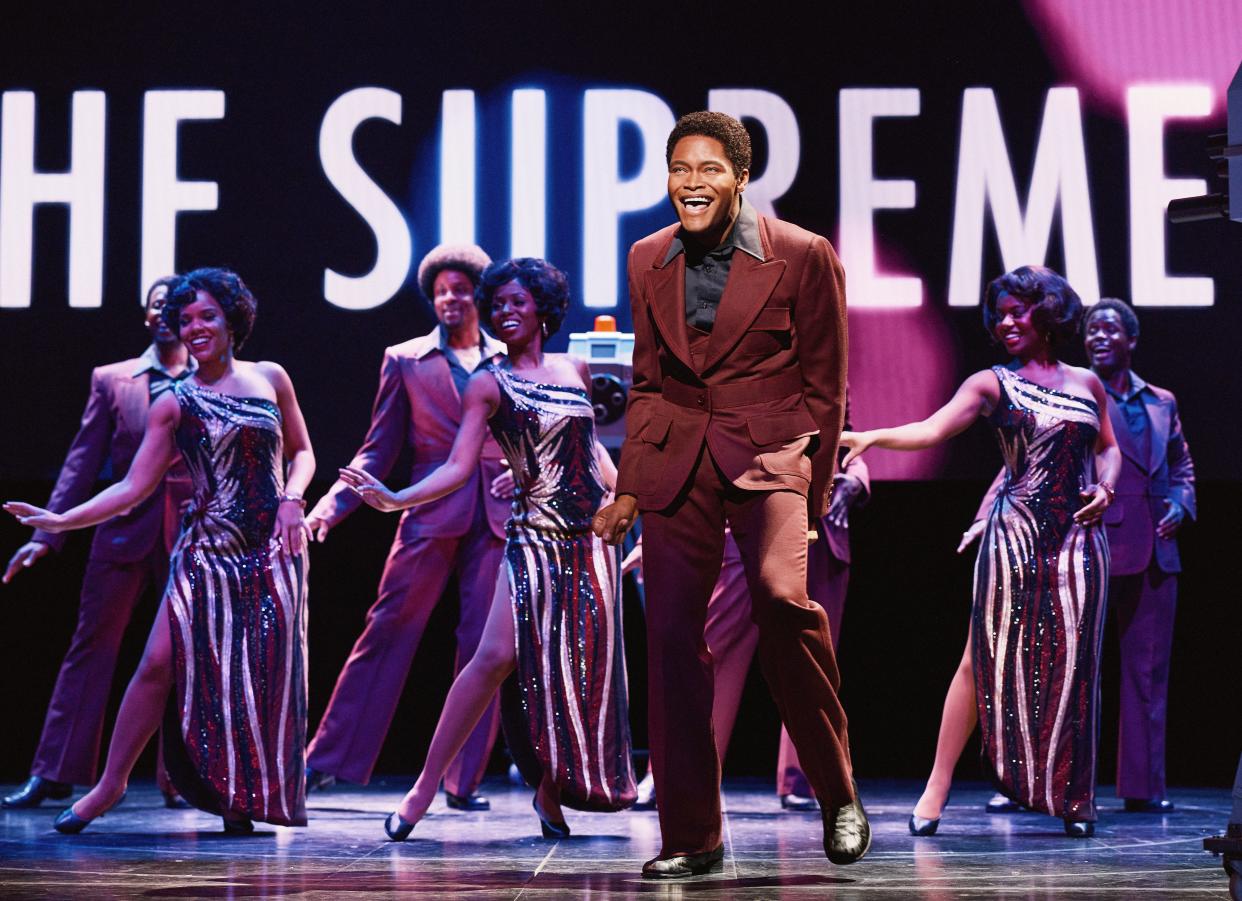 Jalen Harris, right center, and the National Touring Company perform during "Ain’t Too Proud: The Life and Times of the Temptations." The musical runs June 20-25 at the Fox Cities Performing Arts Center.