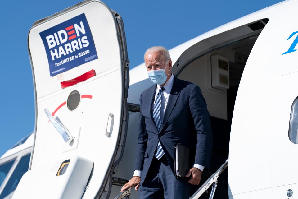 Joe Biden arrives in Arizona earlier this month on the campaign trailCopyright 2020 The Associated Press. All rights reserved