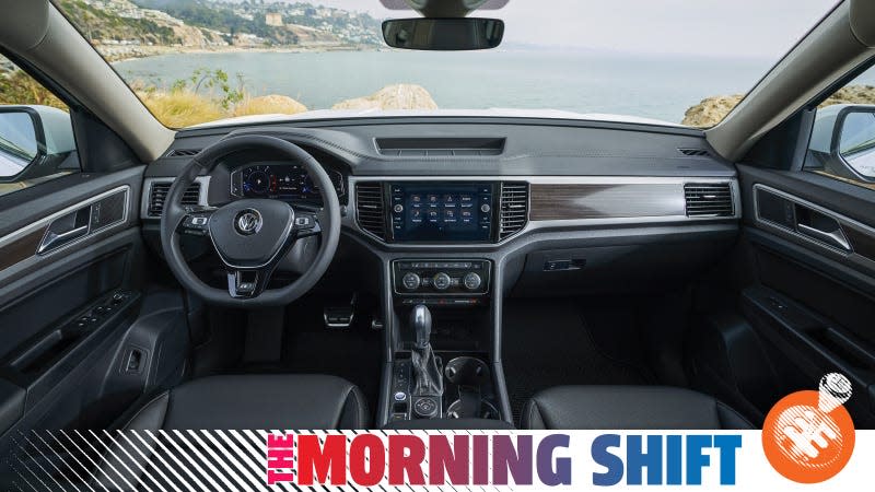 Interior view of dashboard of a 2020 Volkswagen Atlas SUV.