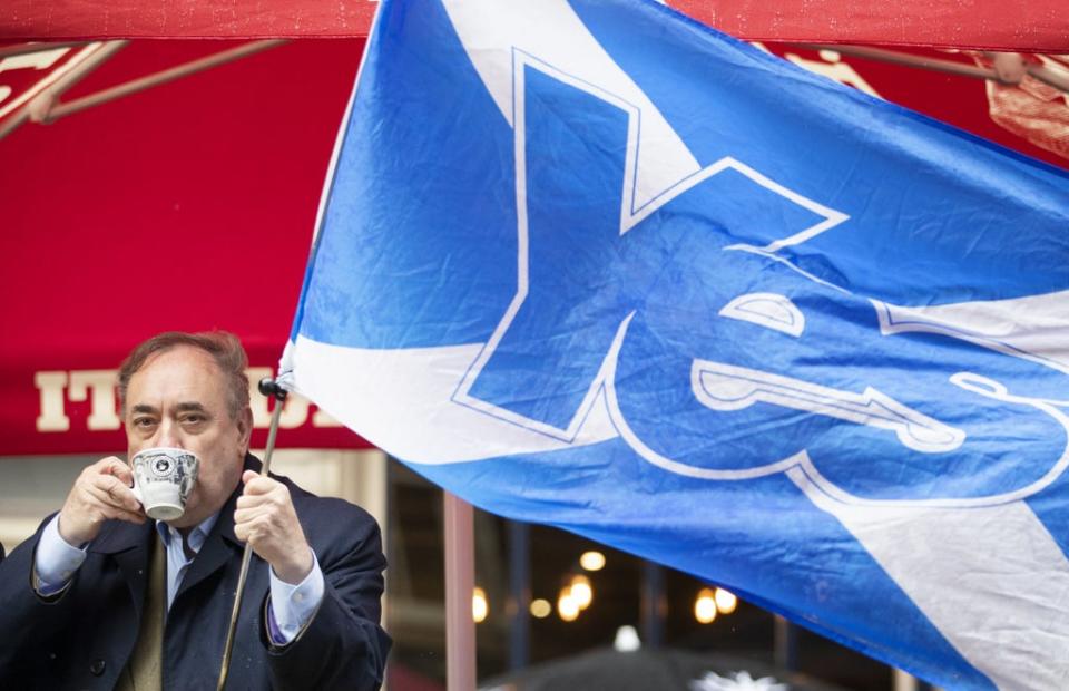 Former SNP leader and first minister Alex Salmond taking the newly formed Alba Party into electoral battle (Jane Barlow/PA) (PA Archive)