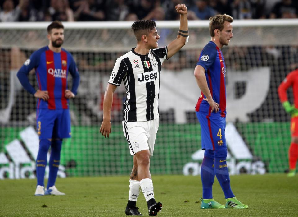 Paulo Dybala (center) and Juventus are set for another huge Champions League clash with Barcelona. (AP)