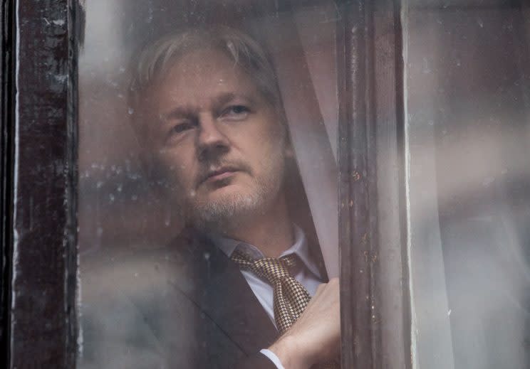 Assange has been in the embassy since 2012 (Rex)