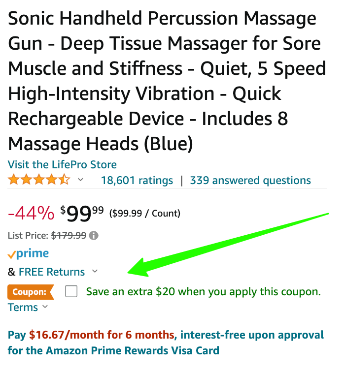 sonic lifepro massage gun coupon on amazon