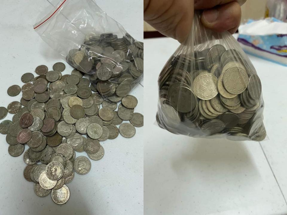一名人妻怕老公亂花零用錢，把鈔票全換成5元的硬幣。（圖片來源：爆廢公社公開版)