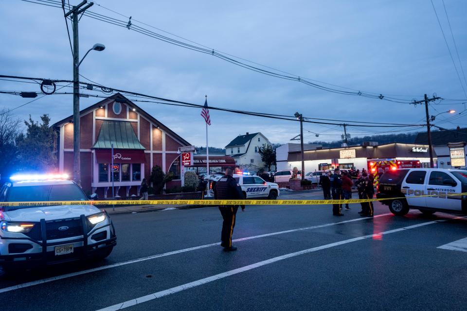 Jan 23, 2024; Clifton, NJ, USA; Police and first responders on the scene of Toros restaurant where Passaic County Sheriff Richard Berdnik fatally shot himself Tuesday.