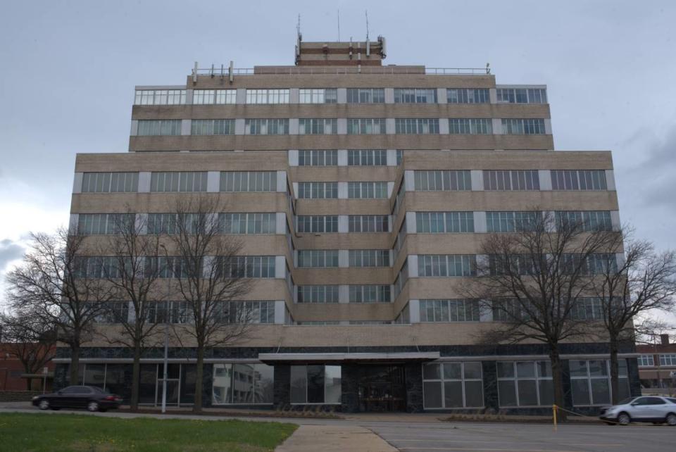 A historic mixed office space and the former headquarters of the International Brotherhood of Boilermakers in Kansas City, Kansas, is shown in a photograph on March 22, 2024.