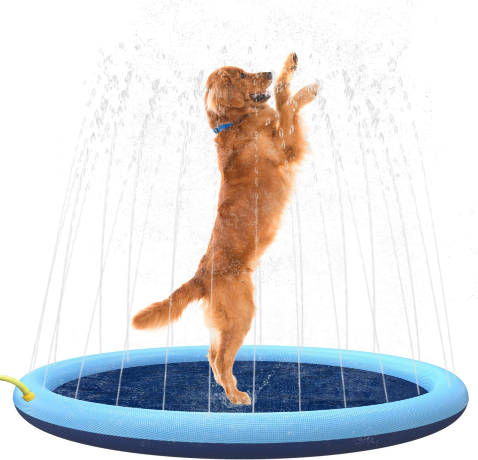 Flyboo Splash Sprinkler Pad for Dogs, 59’’ Thicken Dog Pool with Sprinkler - $22.99