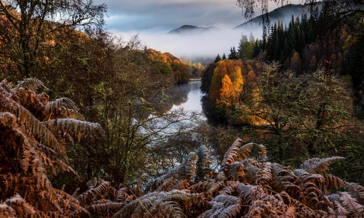 <span>Frost at Loch Tummel in Scotland in October 2019. Frosty patches may develop in some areas overnight going into Thursday as temperatures drop.</span><span>Photograph: Murdo MacLeod/The Guardian</span>