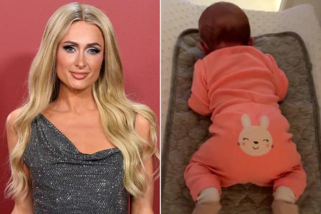 Paris Hilton's Daughter London Giggles as She Enjoys Tummy Time in New Video: 'So in Love with My Baby Girl'