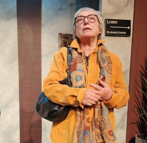 Laurene Scalf as Nan in MadLab’s world premiere production of "Moving In, Moving Out, Moving On" by Liz Coley.