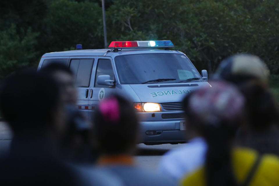 An ambulance heads to the hospital in Chiang Rai. Source: AP