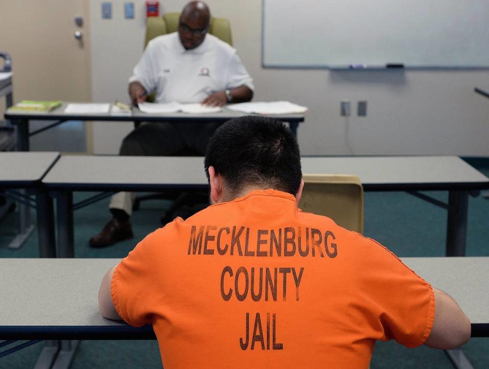 As of Feb. 1, 2022, the population inside the Mecklenburg County jail in uptown Charlotte, NC, stood at 1,406. About a week later, the total had fallen to 1,350 -- still above what a state jail inspector recommended out of safety concerns.