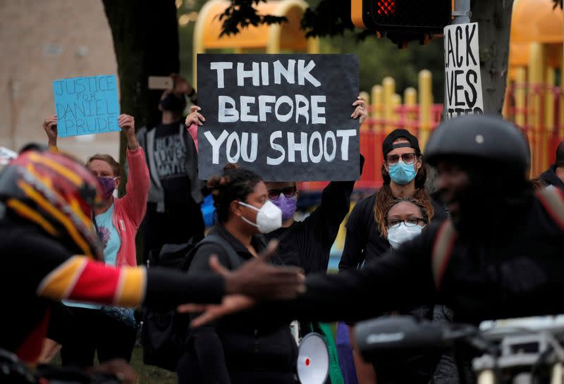 FILE PHOTO: Demonstrators take part in a protest in Rochester, New York