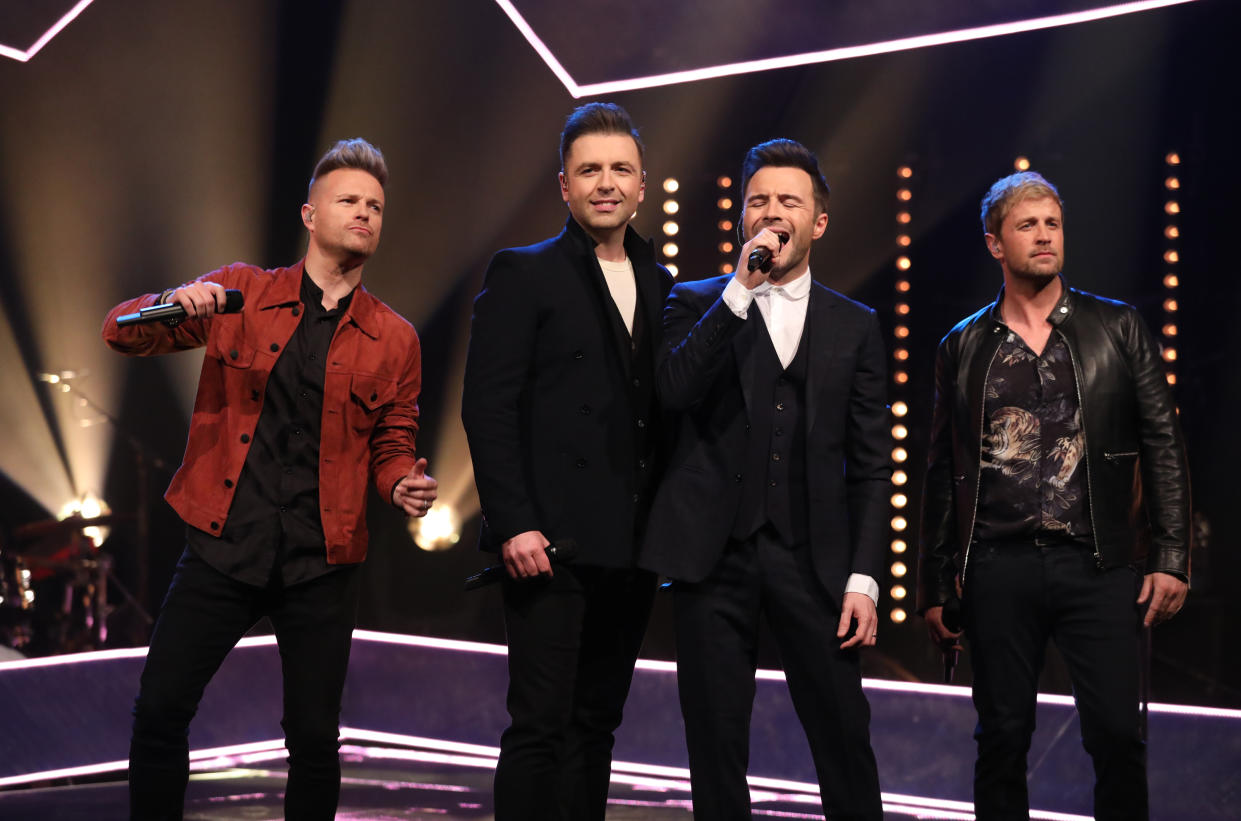 Westlife members (left to right) Nicky Byrne, Markus Feehily, Shane Filan and Kian Egan. (Photo: PA Images via Getty Images)