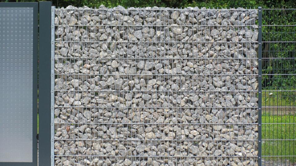 modern gabion fence