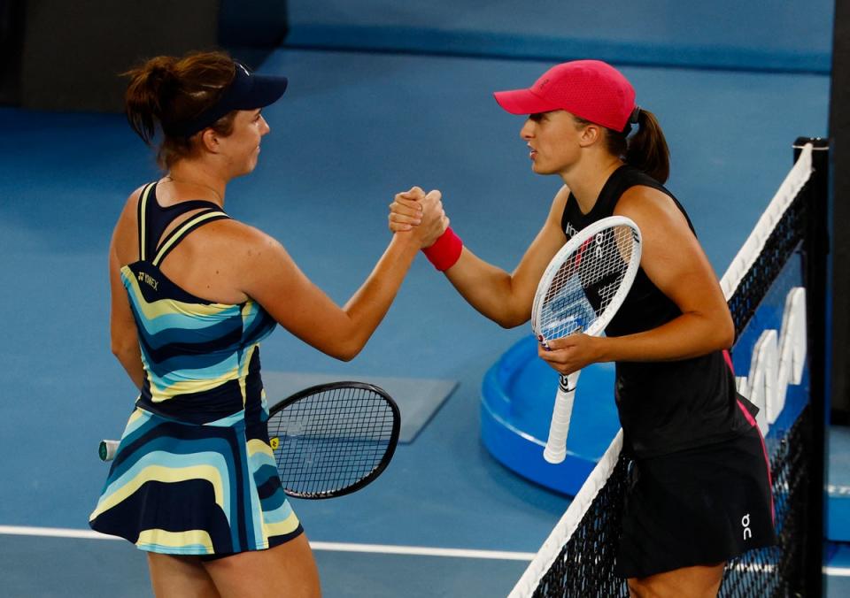 Noskova stunned Swiatek on Rod Laver Arena (REUTERS)