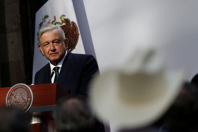 Mexico's President Andres Manuel Lopez Obrador delivers his second state of the union address at National Palace in Mexico City