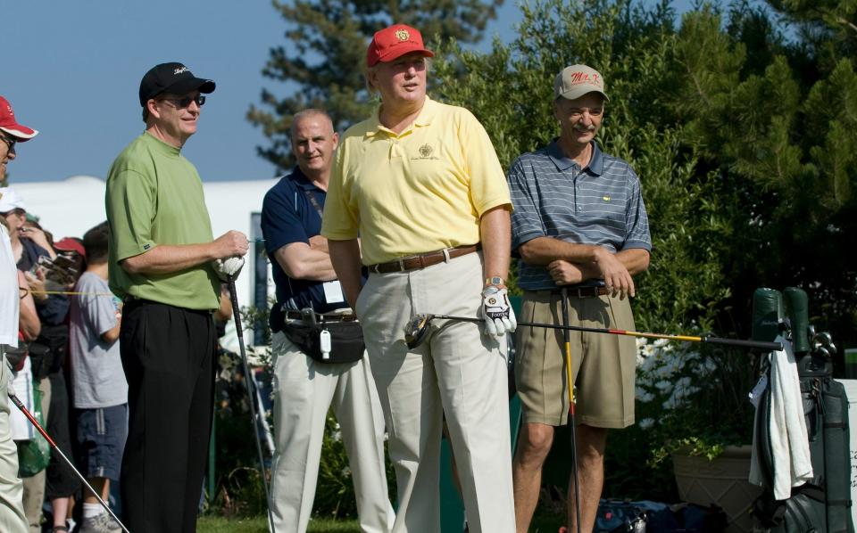 Donald Trump on the first tee during the 2006 American Century Celebrity Golf Tournament - Icon Sportswire