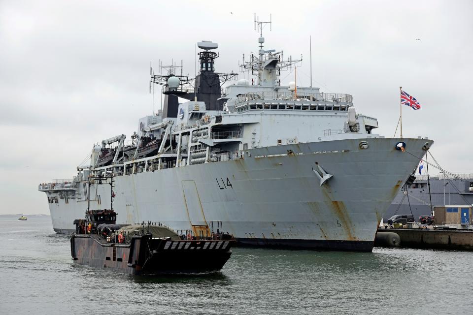 The <em>Albion</em> class landing platform dock HMS <em>Albion</em>. <em>Crown Copyright</em>