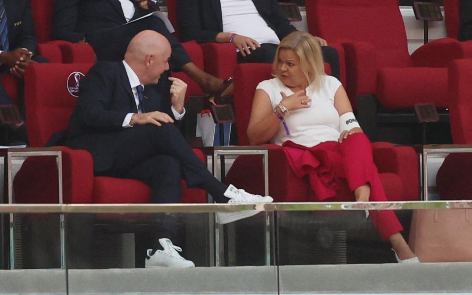 Gianni Infantino and Nancy Faeser - Arsene Wenger: Best teams in World Cup not distracted by 'political performance' - Lee Smith/Reuters