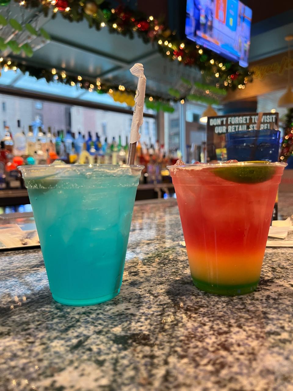 our drinks at landshark