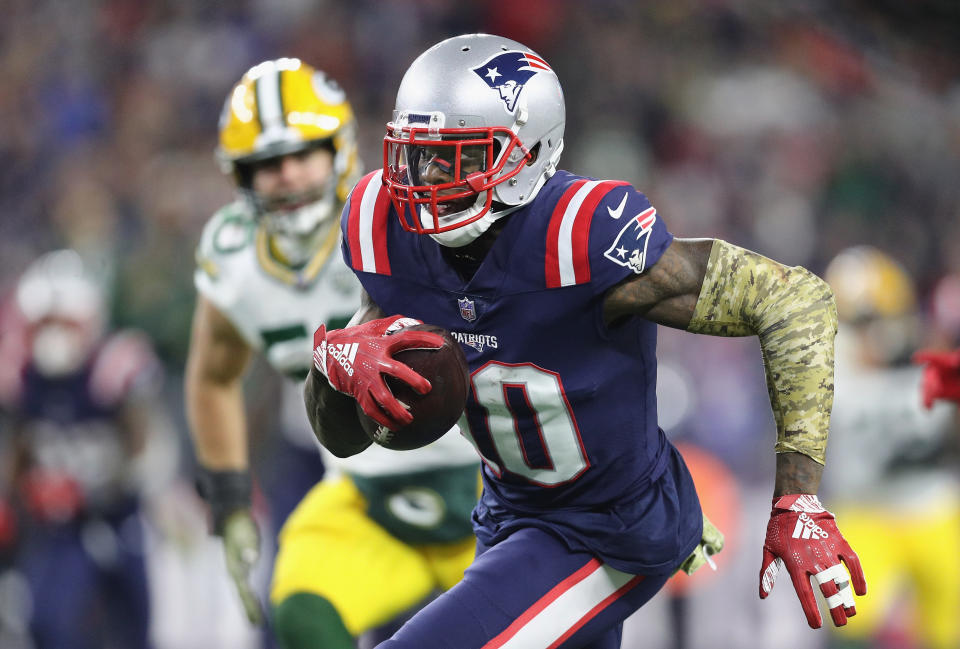 In a statement, Patriots receiver Josh Gordon said he only wants to focus on the present. (Getty Images)