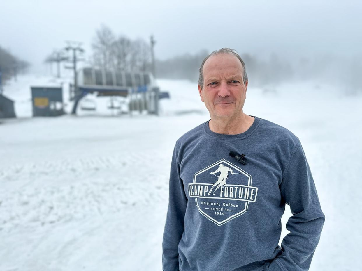 Peter Sudermann of the Camp Fortune ski area said the hill could ride out the mild temperatures with help from the snow base created earlier in the winter (Stu Mills/CBC - image credit)