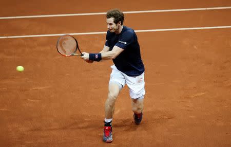 Tennis - Belgium v Great Britain - Davis Cup Final - Flanders Expo, Ghent, Belgium - 29/11/15 Men's Singles - Great Britain's Andy Murray in action during his match against Belgium's David Goffin Reuters / Francois Lenoir Livepic