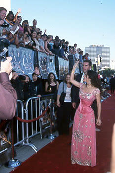 Salma Hayek waves to the drooling aimless starstruck types at the LA premiere for Wild Wild West Photo by Jeff Vespa