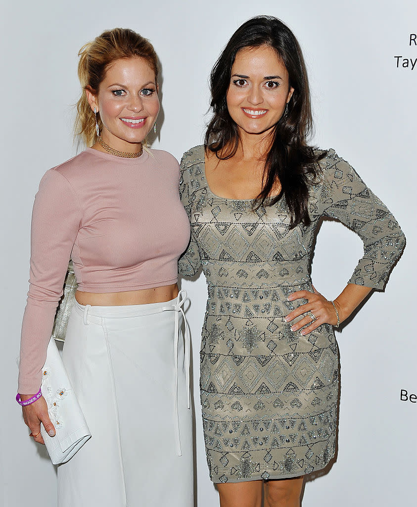 Candace Cameron Bure and Danica McKellar, photographed in 2016, have been friends since the '90s.  (Photo: Jerod Harris/Getty Images)