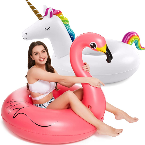 Jasonwell Inflatable Unicorn Flamingo Pool Float against white background