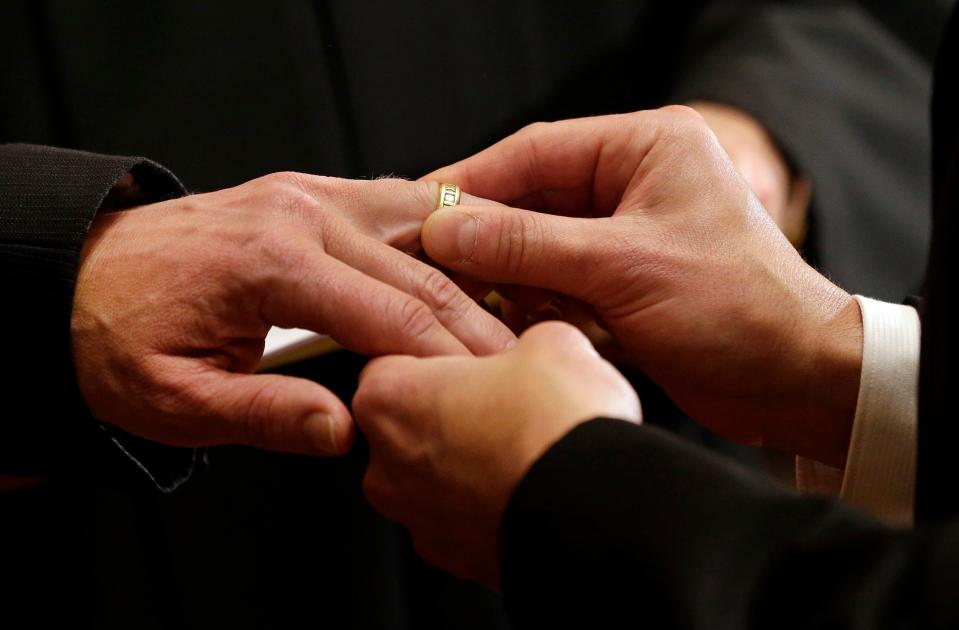 Francis DeBernardo, leader of the New Ways Ministry, for Catholics seeking changes in centuries of Christian doctrine on sexuality, says Pope Francis' "allowance for pastoral ministers to bless same-gender couples implies that the church does indeed recognize that holy love can exist between same-gender couples, and the love of these couples mirrors the love of God."