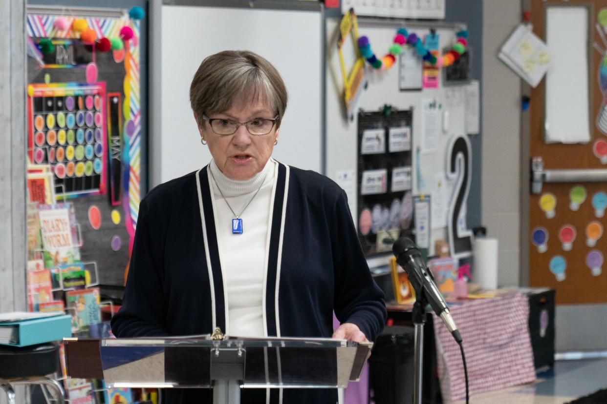 Gov. Laura Kelly signed the state's $13 billion education budget Thursday, though she attempted to use her line-item veto powers.