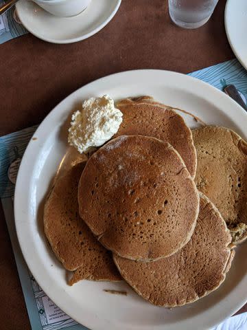 <p>Stephanie Rockwood</p> For a unique Southern favorites, try Pancake Pantry's Smoky Mountain buckwheat cakes.