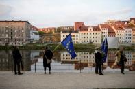 FILE PHOTO: A protest of cross-border workers at the German-Polish border in Goerlitz