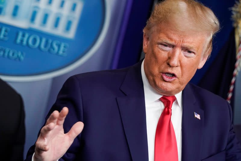 El presidente de Estados Unidos, Donald Trump, durante una conferencia de prensa sobre el brote de coronavirus en Washington