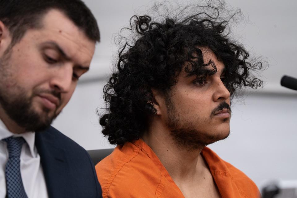 Raad Almansoori listens during his hearing on Feb. 26, 2024, in Maricopa County Superior Court in Phoenix.