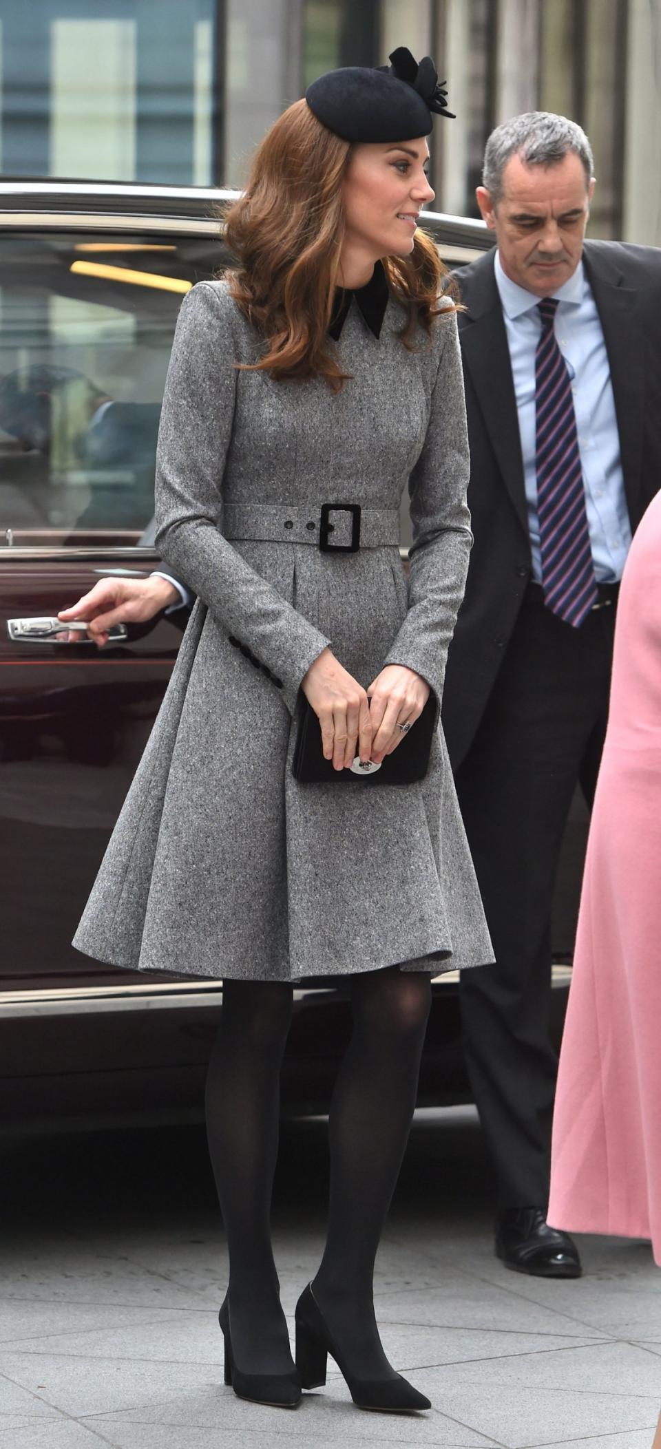 Kate Middleton wore a Catherine Walker & Co coat dress (PA)