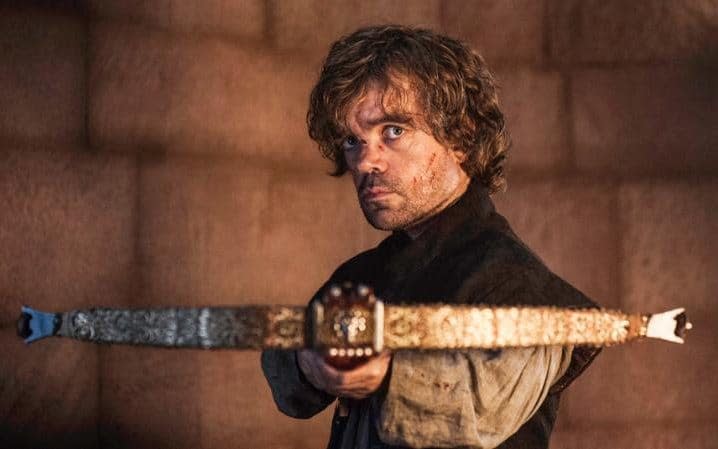 Tyrion Lannister in the act of committing fratricide