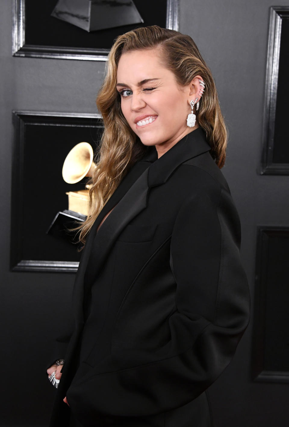 Miley Cyrus at the 61st Annual Grammy Awards on Feb. 10, 2019, in Los Angeles (Photo by Jon Kopaloff/Getty Images)