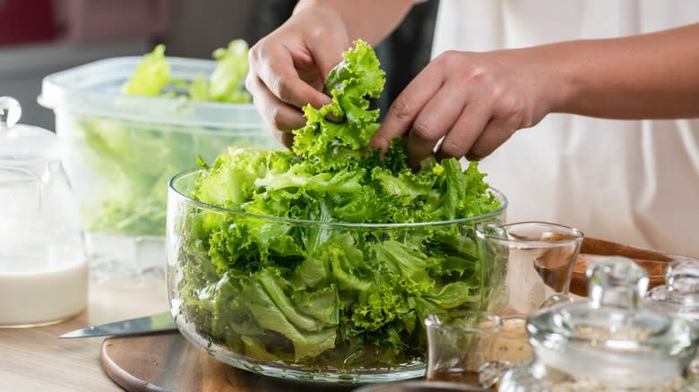 making a salad