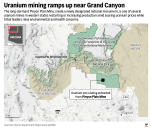 The map above locates the Pinyon Plain Mine in Arizona. The largest uranium producer in the United States is ramping up work at the mine less than 10 miles from the rim of the Grand Canyon. (AP Digital Embed)