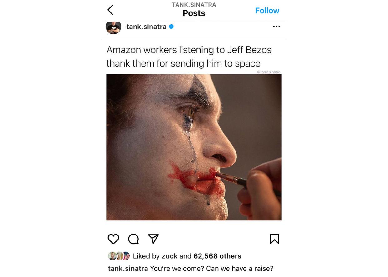 Mark Zuckerberg liked this post critical of Jeff Bezos.